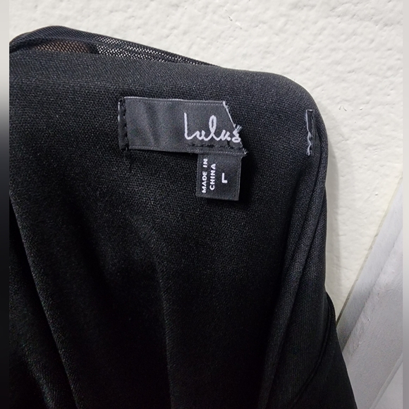 Lulus New Infatuation Black Mesh Asymmetrical Mermaid Maxi Dress L Wedding Party - Picture 11 of 11